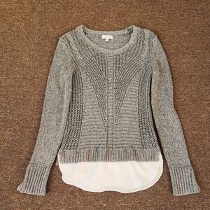 Calvin Klein Gray Sweater with White Accent